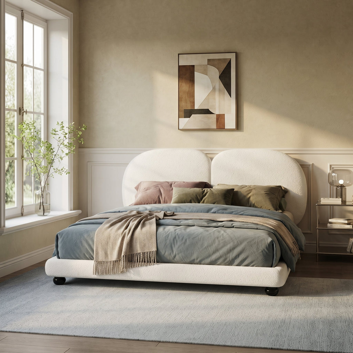 Extra Thick Upholstered Platform Bed Frame