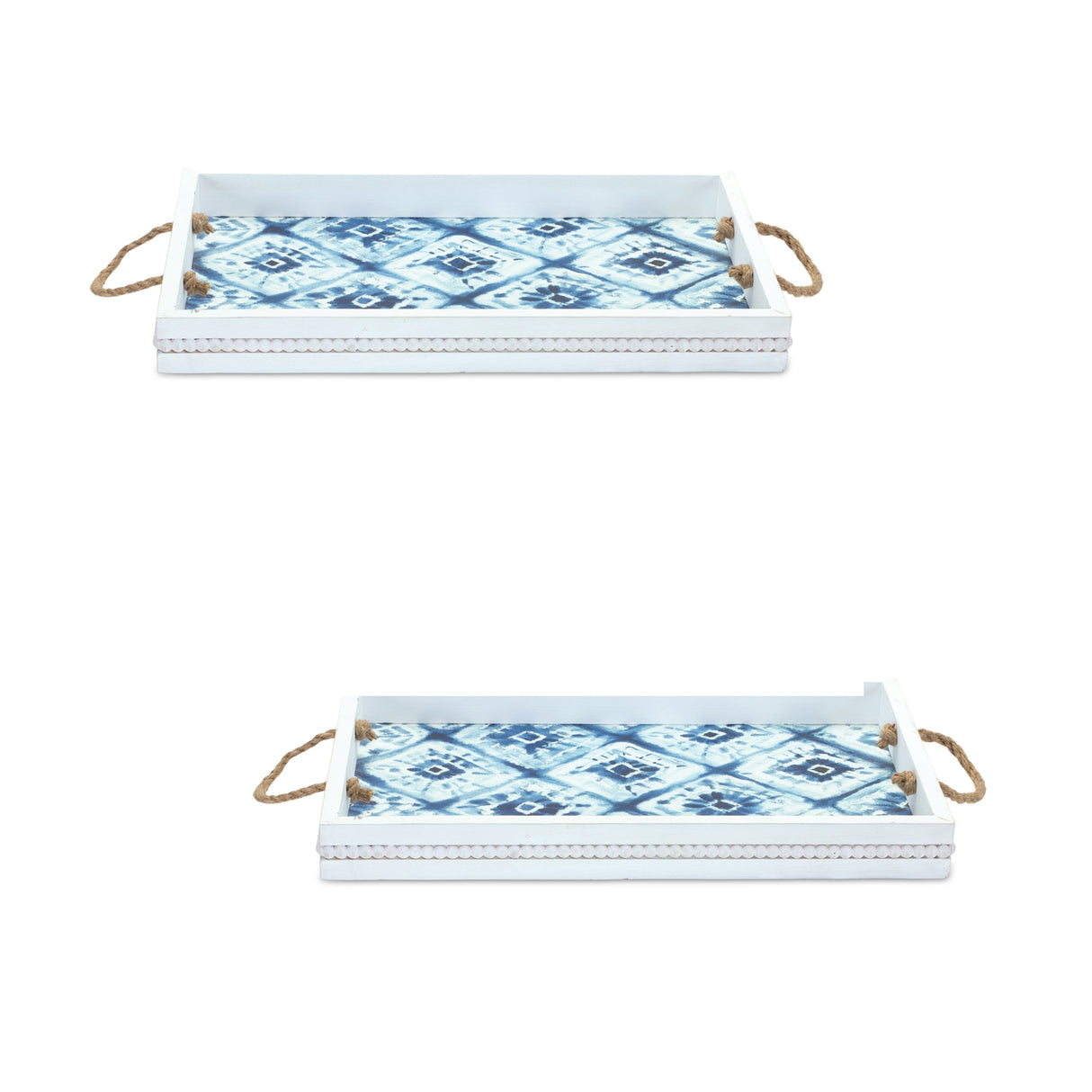 Wooden Tie-Dye Design Tray (Set of 2)