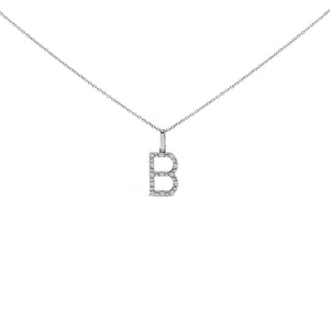 Sterling Silver Diamond Accent "A-Z" Initial Pendant Necklace