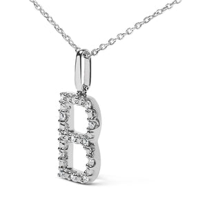 Sterling Silver Diamond Accent "A-Z" Initial Pendant Necklace