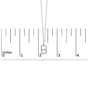 Sterling Silver Diamond Accent "A-Z" Initial Pendant Necklace