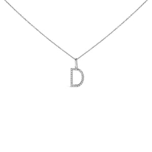 Sterling Silver Diamond Accent "A-Z" Initial Pendant Necklace