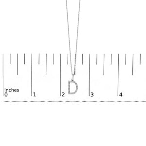 Sterling Silver Diamond Accent "A-Z" Initial Pendant Necklace