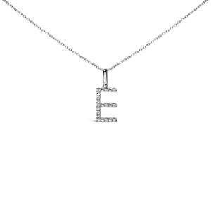 Sterling Silver Diamond Accent "A-Z" Initial Pendant Necklace