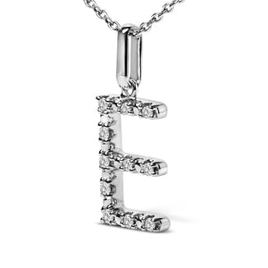 Sterling Silver Diamond Accent "A-Z" Initial Pendant Necklace