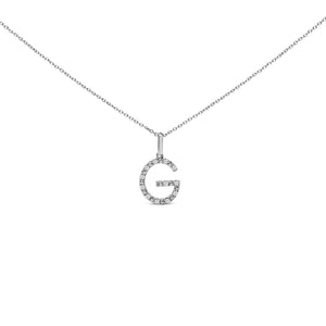 Sterling Silver Diamond Accent "A-Z" Initial Pendant Necklace