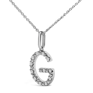 Sterling Silver Diamond Accent "A-Z" Initial Pendant Necklace