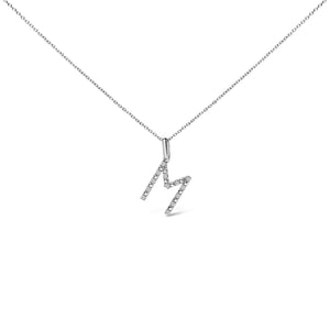 Sterling Silver Diamond Accent "A-Z" Initial Pendant Necklace