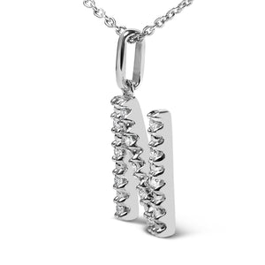 Sterling Silver Diamond Accent "A-Z" Initial Pendant Necklace