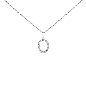 Sterling Silver Diamond Accent "A-Z" Initial Pendant Necklace