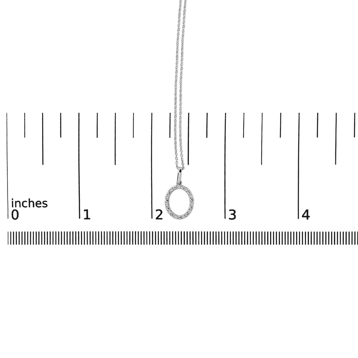Sterling Silver Diamond Accent "A-Z" Initial Pendant Necklace