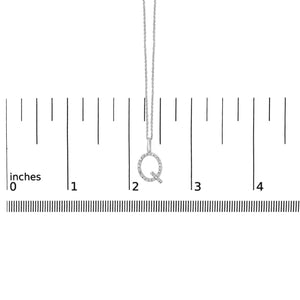 Sterling Silver Diamond Accent "A-Z" Initial Pendant Necklace