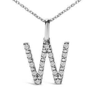 Sterling Silver Diamond Accent "A-Z" Initial Pendant Necklace