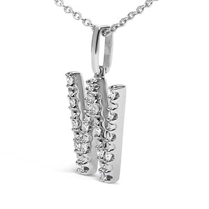 Sterling Silver Diamond Accent "A-Z" Initial Pendant Necklace