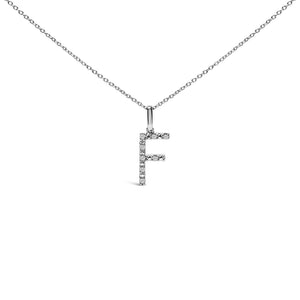 Sterling Silver Diamond Accent "A-Z" Initial Pendant Necklace