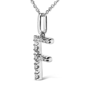 Sterling Silver Diamond Accent "A-Z" Initial Pendant Necklace