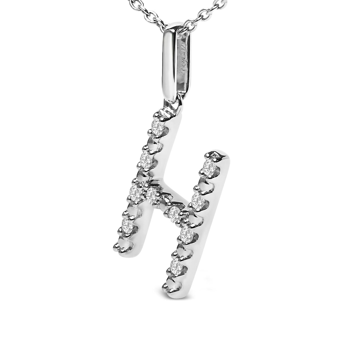 Sterling Silver Diamond Accent "A-Z" Initial Pendant Necklace