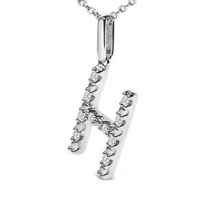 Sterling Silver Diamond Accent "A-Z" Initial Pendant Necklace