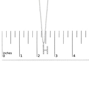 Sterling Silver Diamond Accent "A-Z" Initial Pendant Necklace