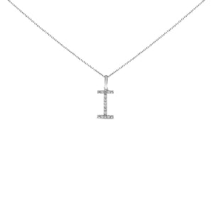 Sterling Silver Diamond Accent "A-Z" Initial Pendant Necklace