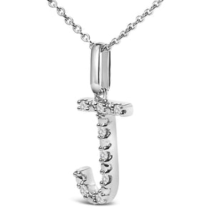 Sterling Silver Diamond Accent "A-Z" Initial Pendant Necklace