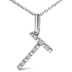 Sterling Silver Diamond Accent "A-Z" Initial Pendant Necklace