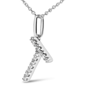 Sterling Silver Diamond Accent "A-Z" Initial Pendant Necklace