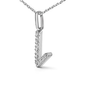 Sterling Silver Diamond Accent "A-Z" Initial Pendant Necklace