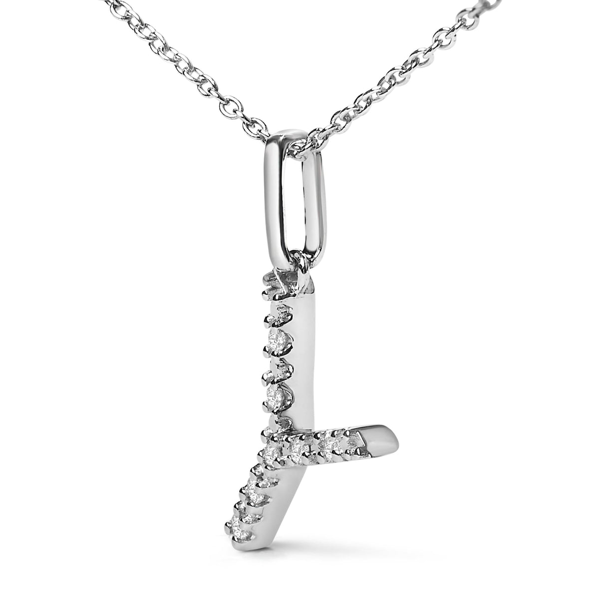 Sterling Silver Diamond Accent "A-Z" Initial Pendant Necklace
