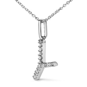 Sterling Silver Diamond Accent "A-Z" Initial Pendant Necklace