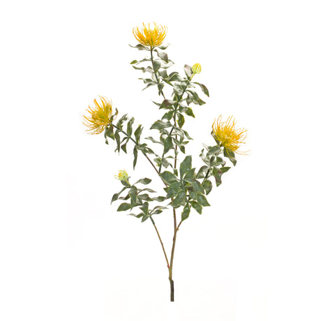Yellow flocked protea spray (set of 6)