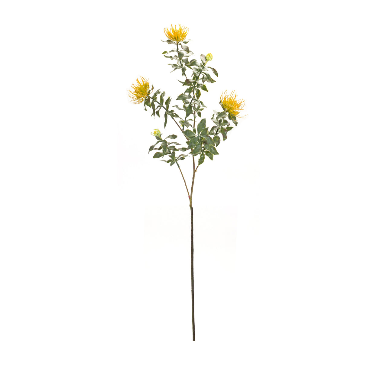 Yellow flocked protea spray (set of 6)