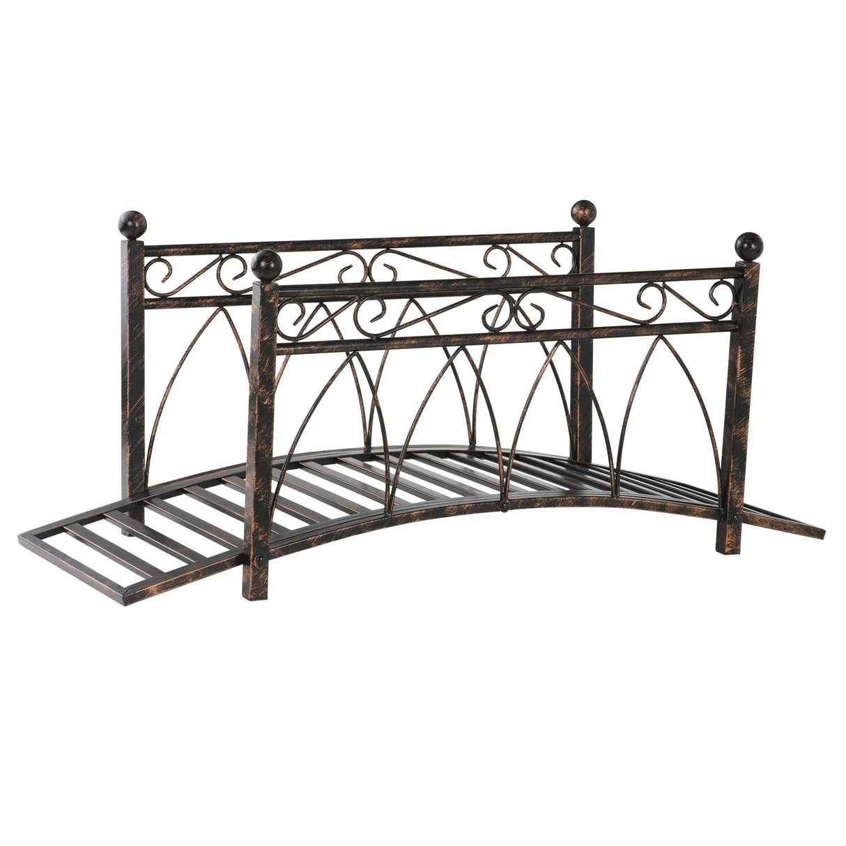 Outsunny Metal Arch Zen Garden Bridge