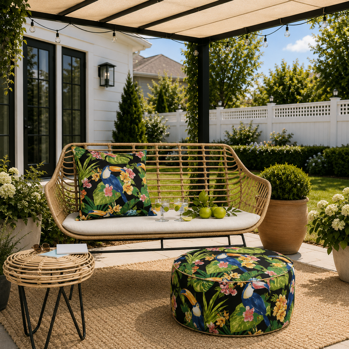 Outdoor Inflatable Ottoman 21"x21"x9"