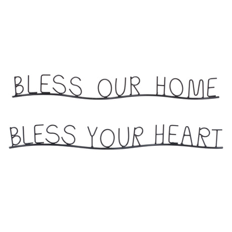Bless our home and heart sentiment decor (set of 4)