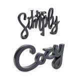 Cozy and simply sentiment block cut out (set of 2)