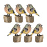 Rustic-stone-bird-figurine-perched-on-stump-(set-of-6)-Figurines