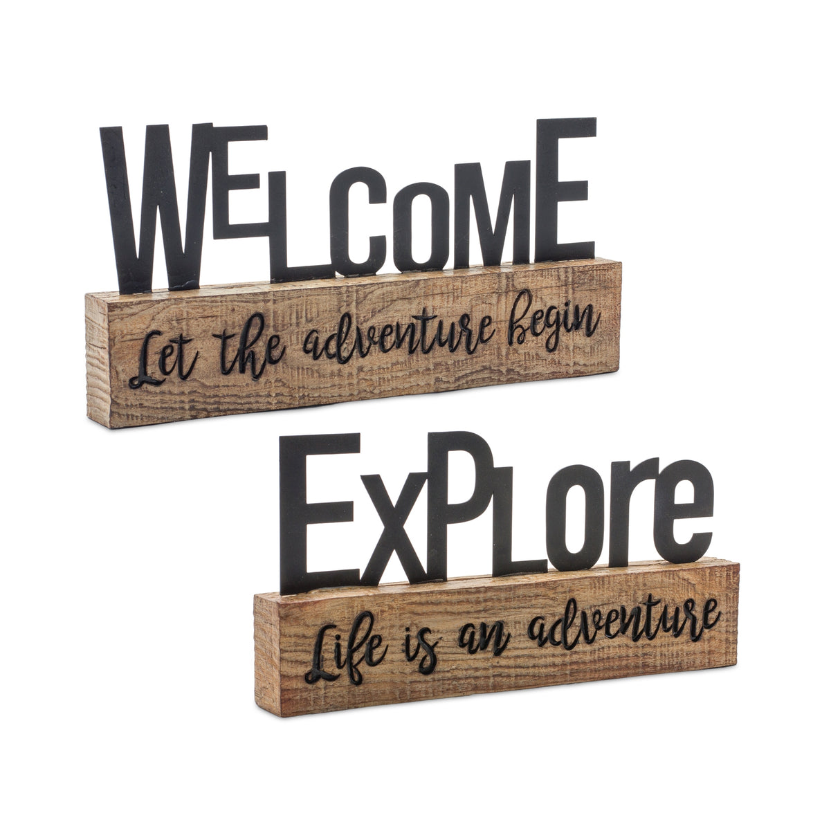 Explore-and-welcome-tabletop-sentiment-sign-(set-of-2)-Wall-Signs