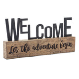 Explore and welcome tabletop sentiment sign (set of 2)