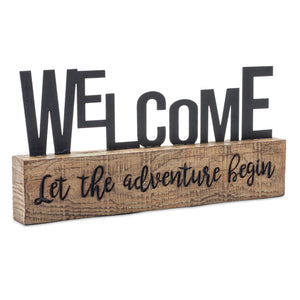 Explore and welcome tabletop sentiment sign (set of 2)