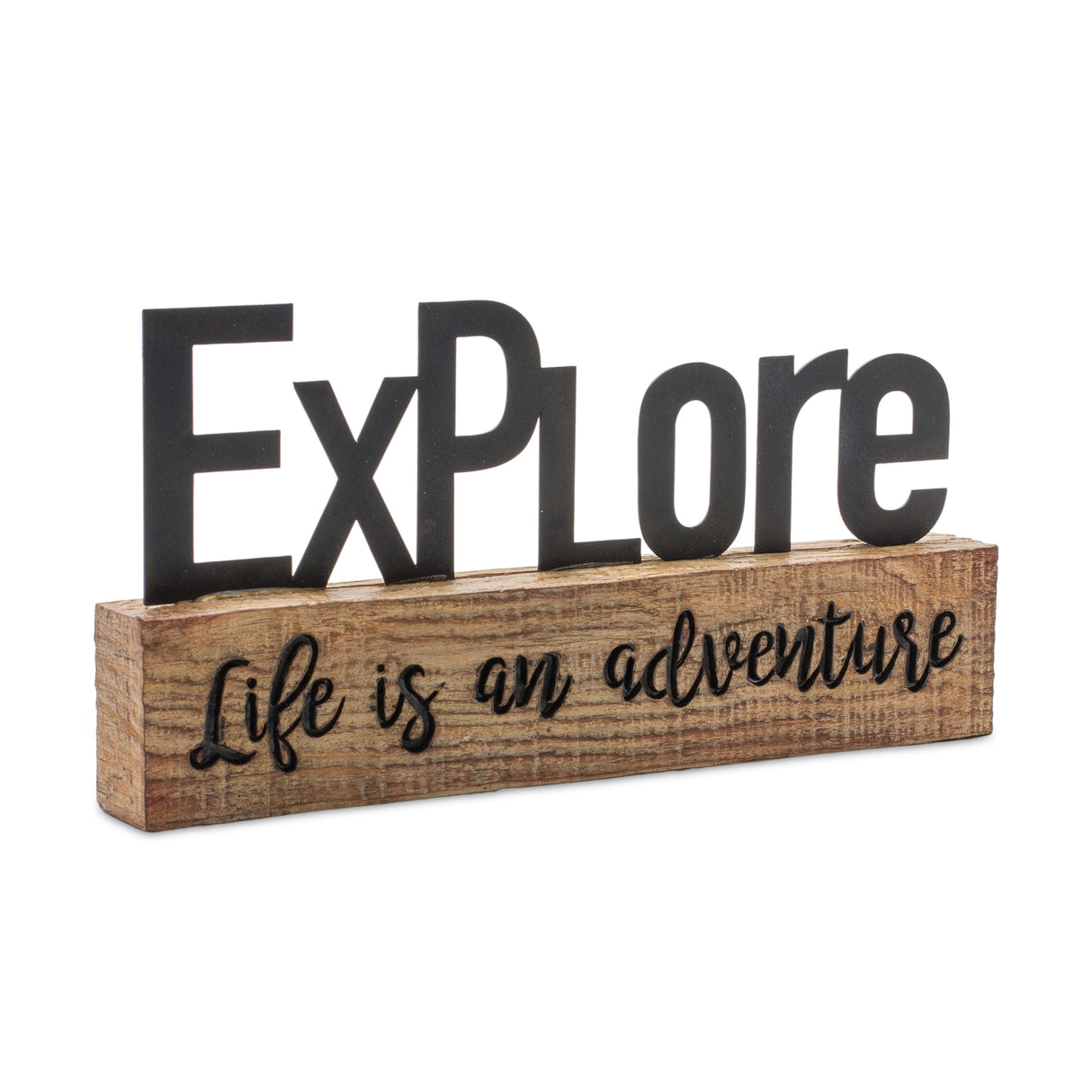 Explore and welcome tabletop sentiment sign (set of 2)