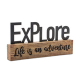 Explore and welcome tabletop sentiment sign (set of 2)