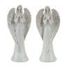 Serene angel figurine with bird accent (set of 2)