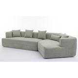 Modular Sofa Modern Minimalist Style Green Upholstered