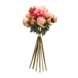 Coral pink peony flower bouquet bundle (set of 6)