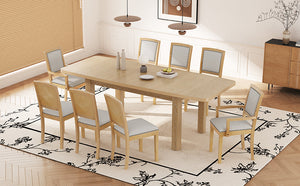 TOPMAX Rustic Extendable 84inch Dining Table Set