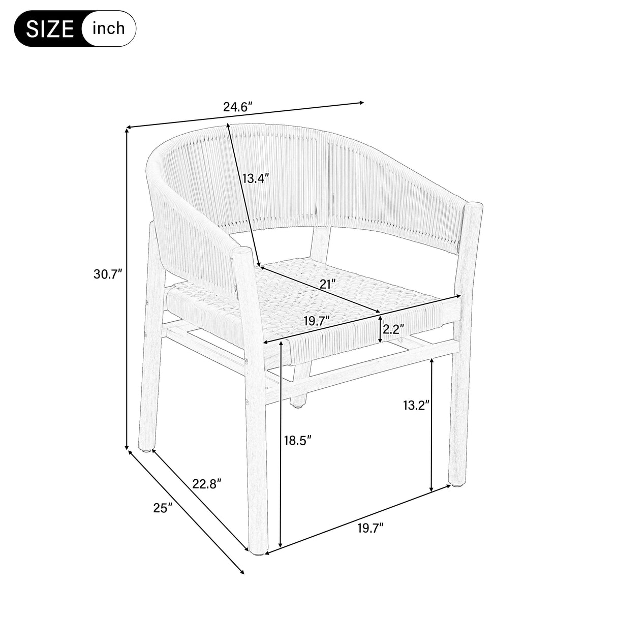 Outdoor Accent Chair Set for 2 Persons