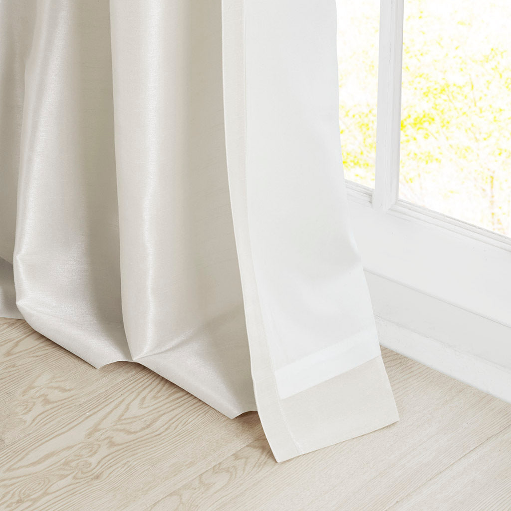 Twist Tab Lined Window Curtain Panel White 50x84'