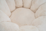 Adult Bean Bag ChairFloral-Shaped Bean Bag SofaUltra-Soft Faux Fur SofaLarge Reading Chair for Living Room or BedroomBeigeSingle-Seater