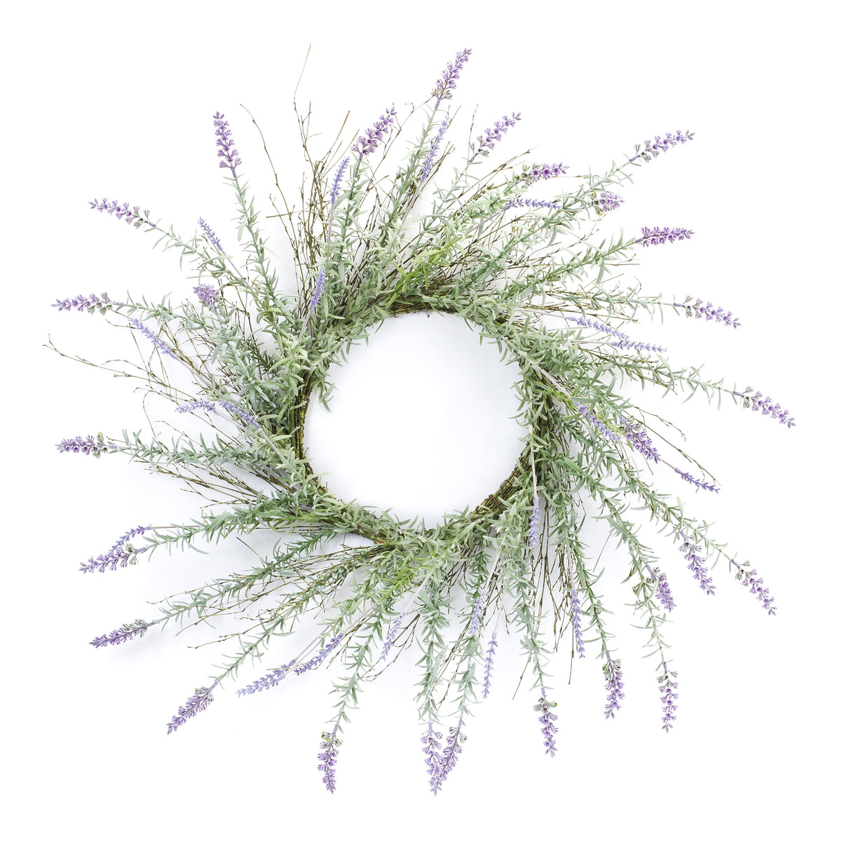 Lavender floral twig wreath 28"d